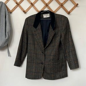 Vintage Dôen Style Plaid Wool Blazer